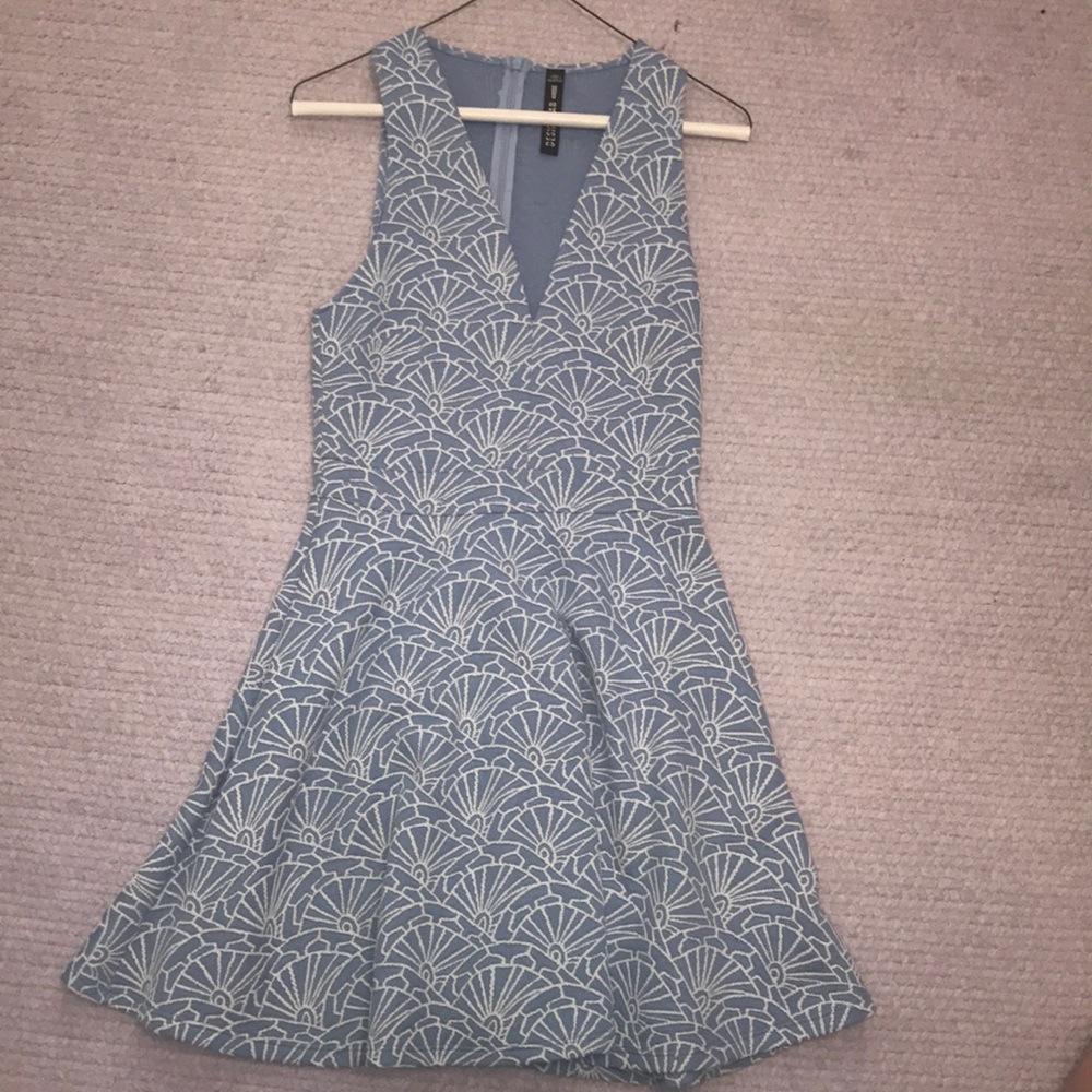 Blue and white cocktail dress